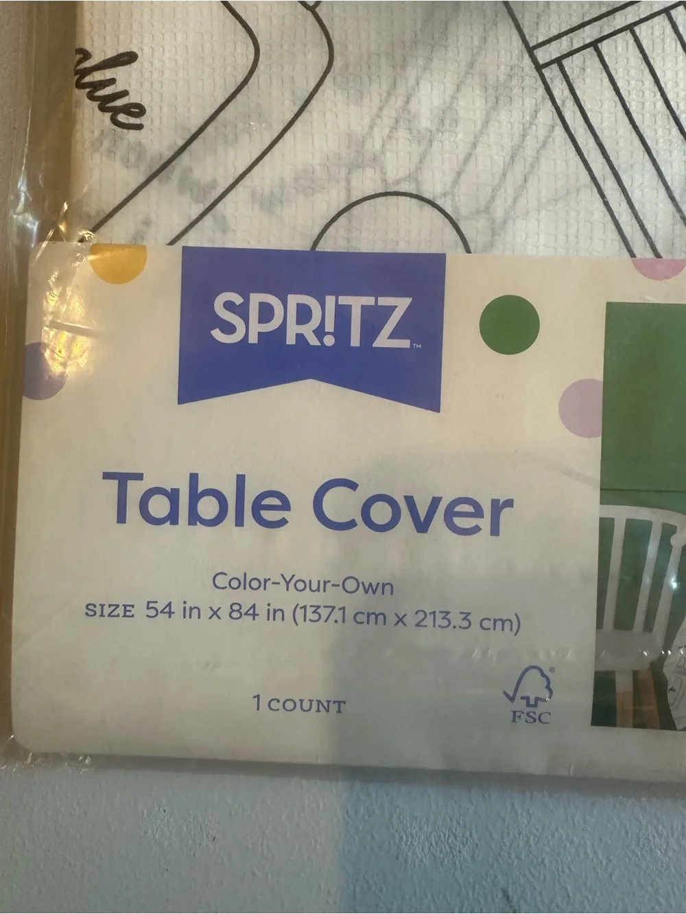 Spritz White Color-Your-Own School-Themed Table Cover